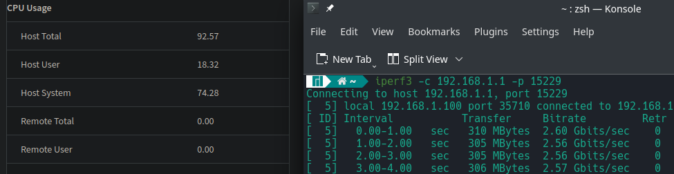 iperf3 A6-6400k hitting 2.6 gb/s