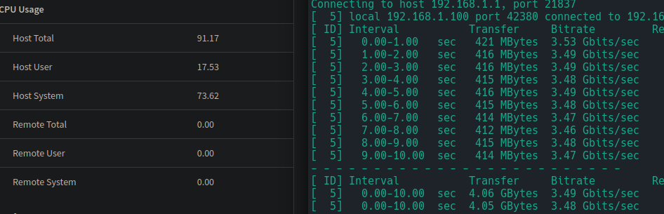 iperf3 A6-7400k hitting 3.53 gb/s